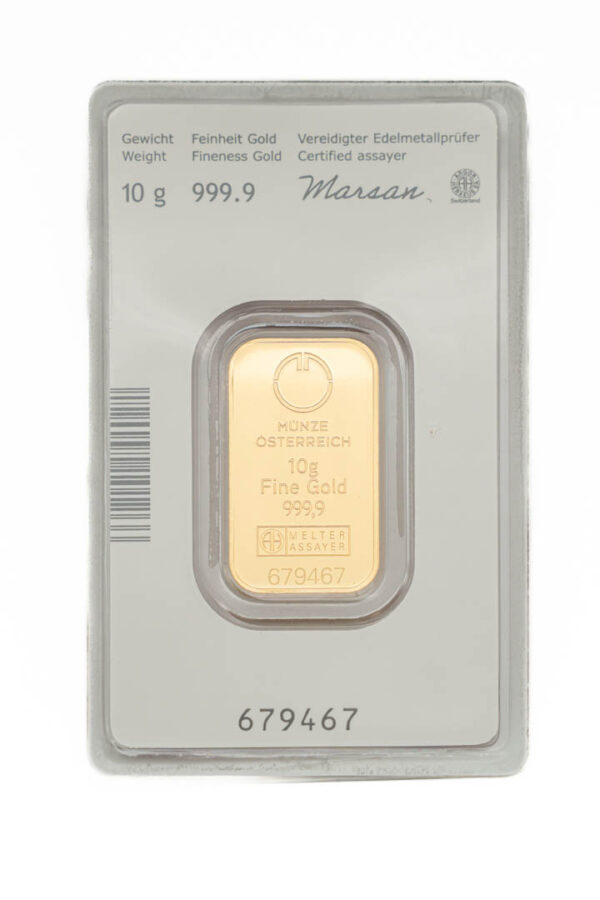 Lingotto Oro puro 999.9 ‰ 10 grammi Kinebar - Münze Österreich - immagine 4
