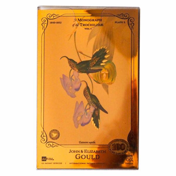 Oronote oro puro 999.9 ‰ The John & Elisabeth Gould Collection A Monograph of the Trochilidae Vol.01 - immagine 10